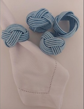 Porta guardanapo corda azul bebe 