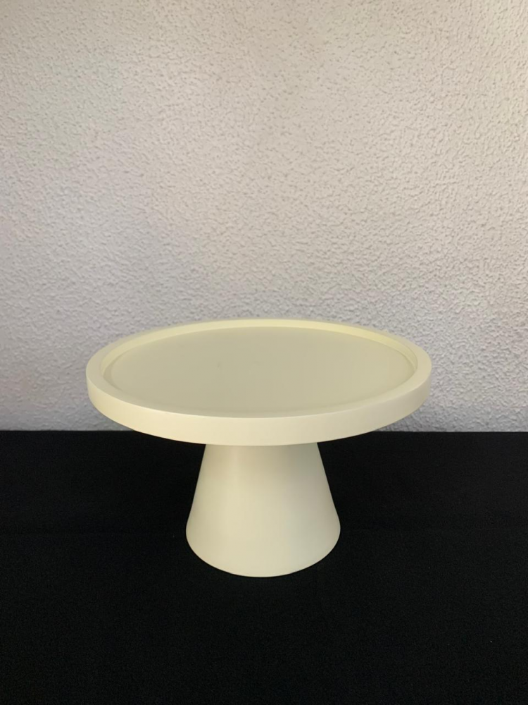 Suporte redondo mdf c/pé de metal amarelo bebê Pq