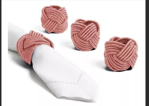 Porta guardanapo corda rosa bebê