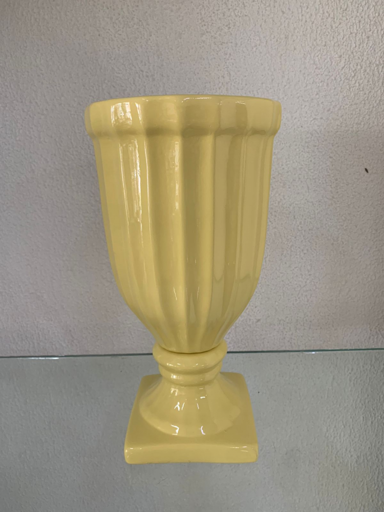 Vaso porcelana canelado amareelo bb md