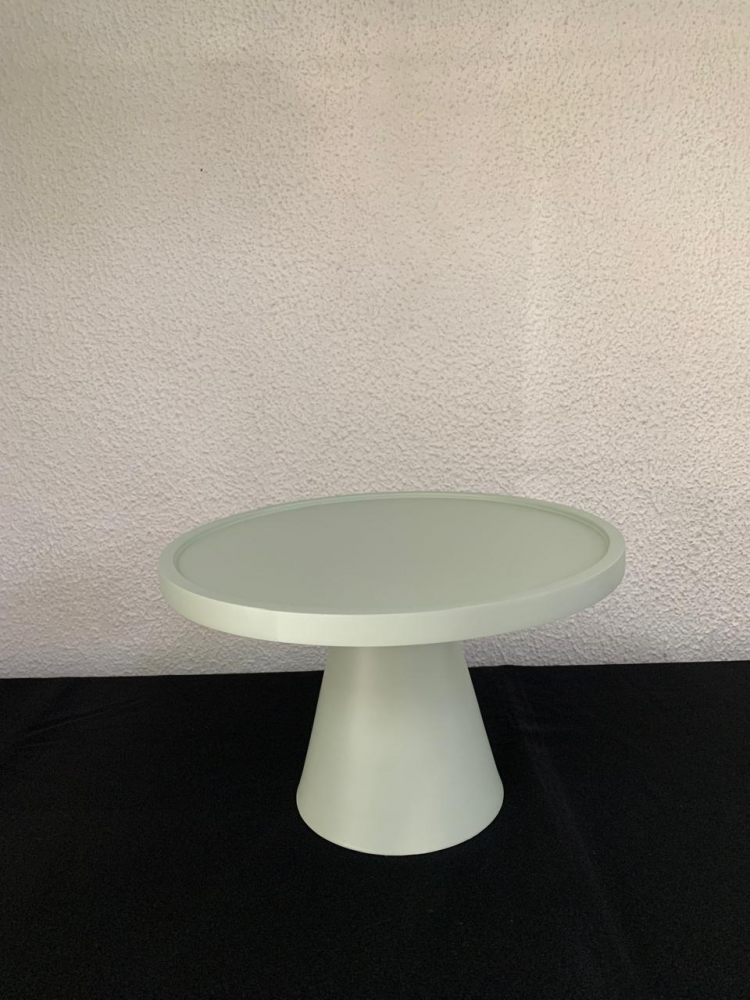Suporte redondo mdf c/pé de metal verde chá Md