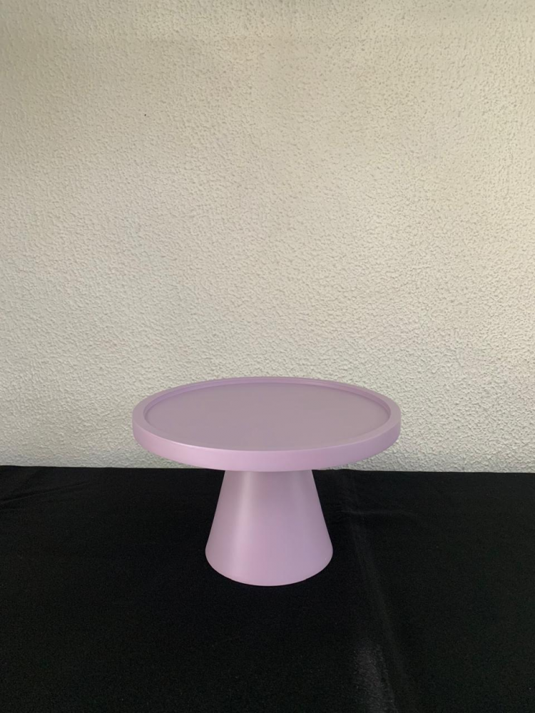 Suporte redondo mdf c/pé de metal lavanda pq