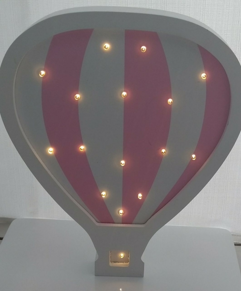 BALÃO ROSA LUMINOSO MDF