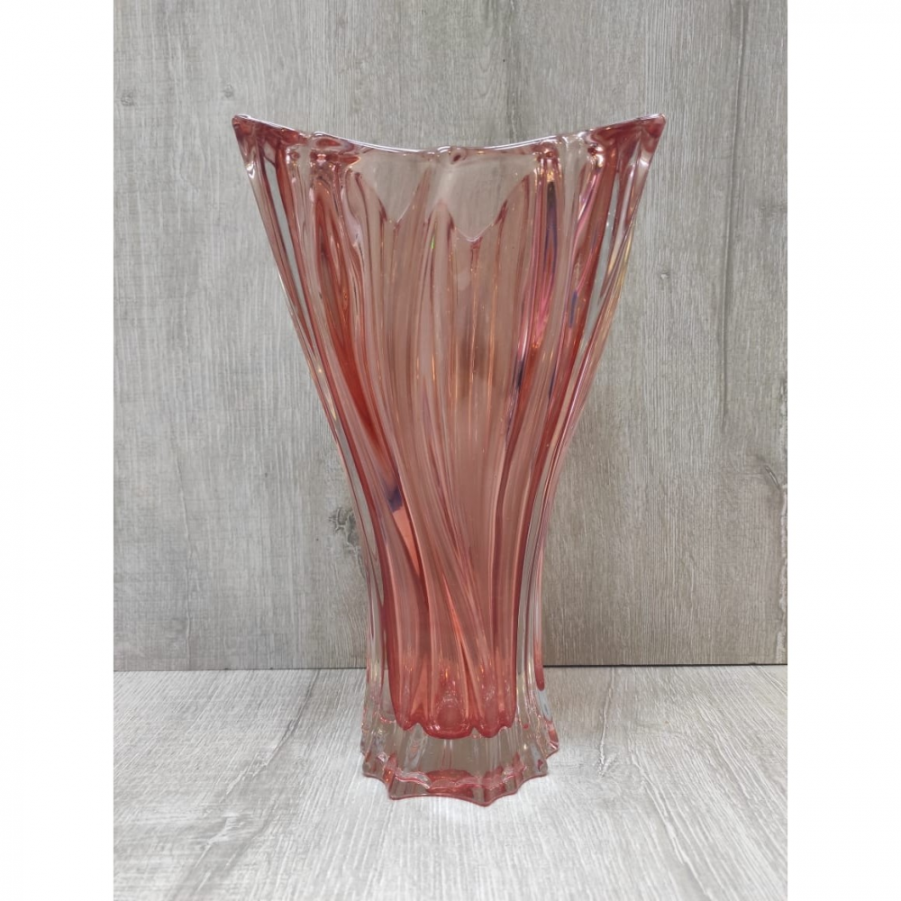 Vaso cristal rosa metalizado 