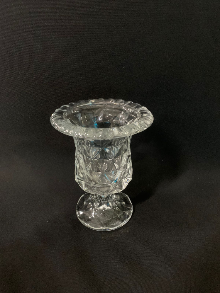 Vaso cristal com pé diamond pq