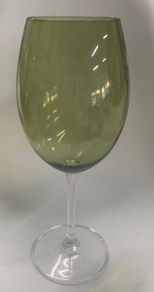 Taça Água Bohemia Cristal Verde Musgo