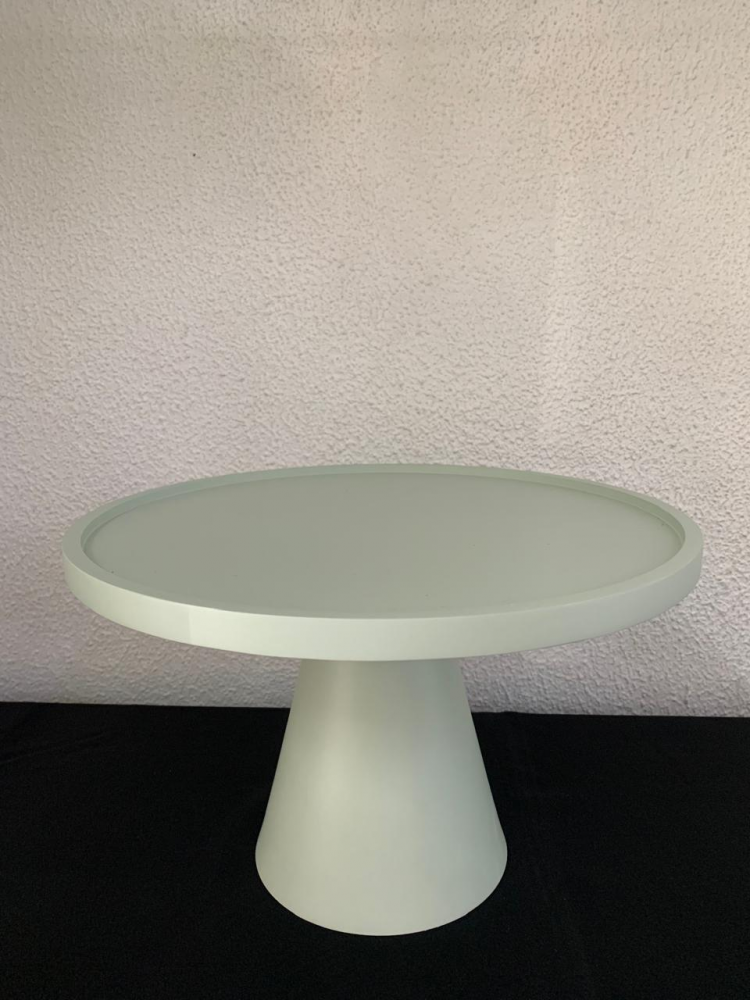 Suporte redondo mdf c/pé de metal verde chá Gd