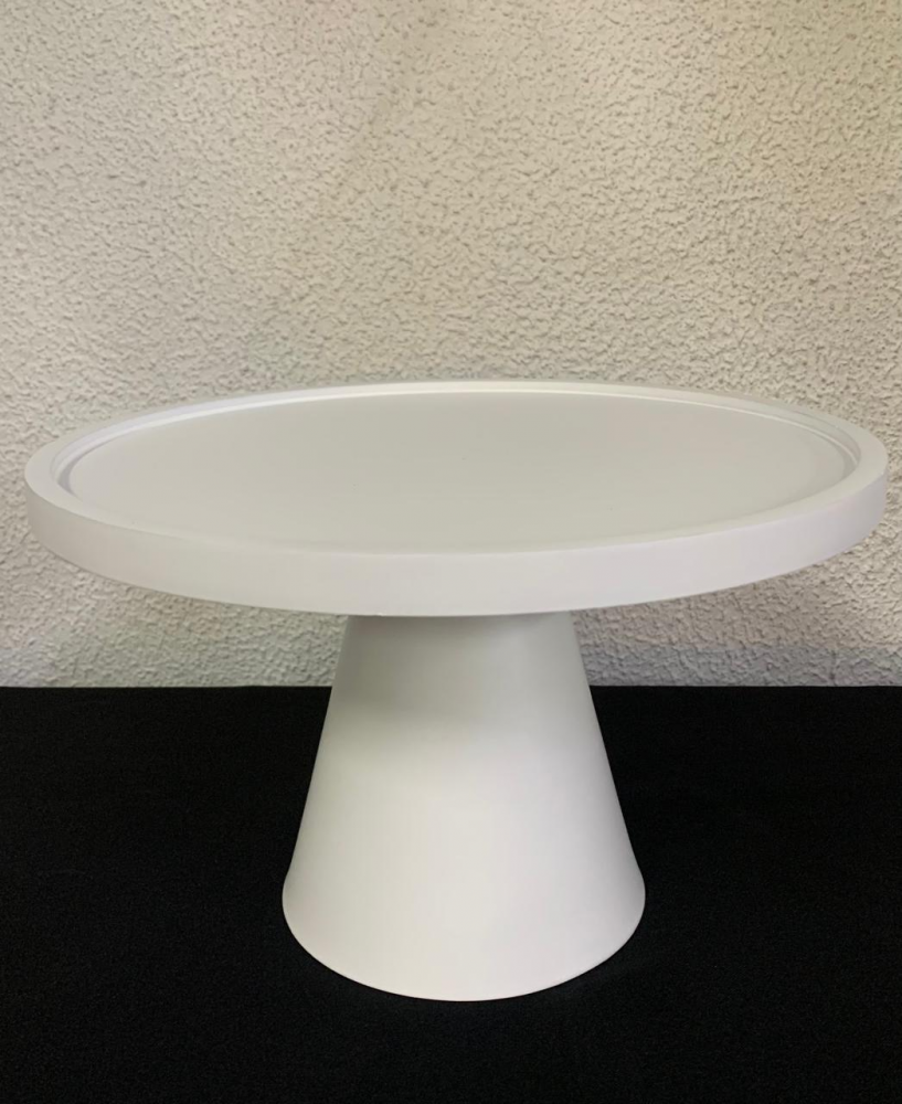 Suporte redondo mdf c/pé de metal branco Gd