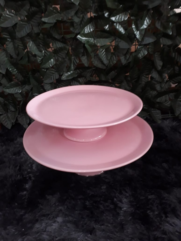 Suporte redondo porcelana rosa bebê (gd e md)