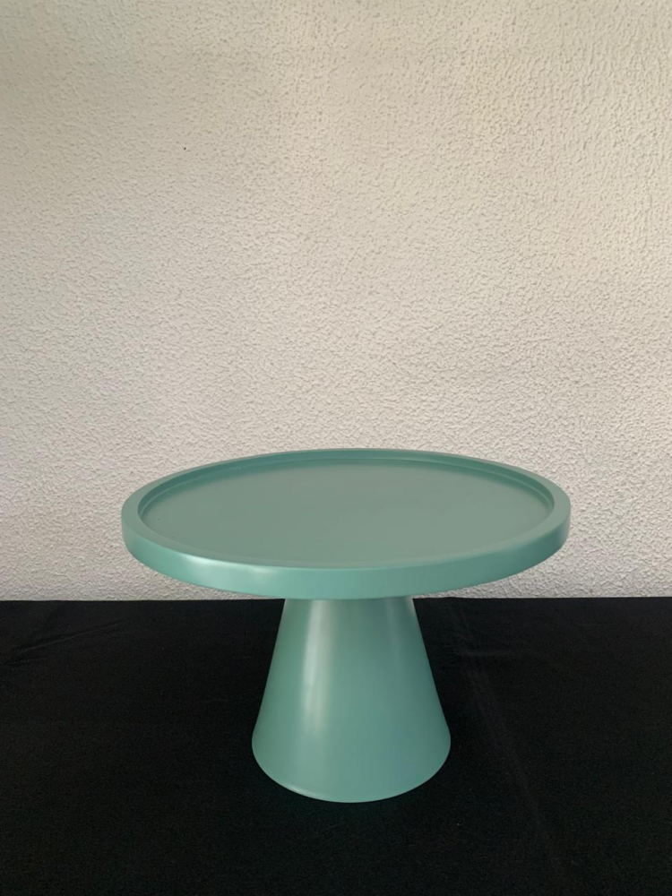 Suporte redondo mdf c/pé de metal verde eucalipto Md