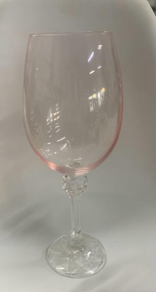 Taça Água Bohemia Cristal Rosa