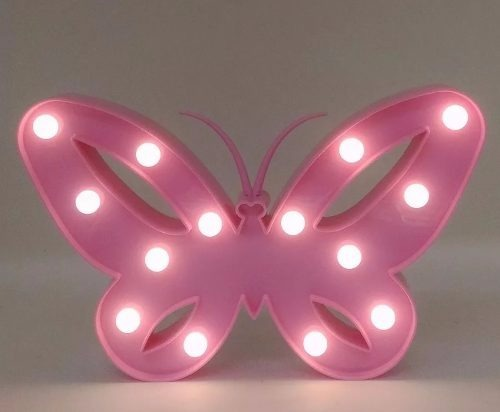 BORBOLETA ROSA LED