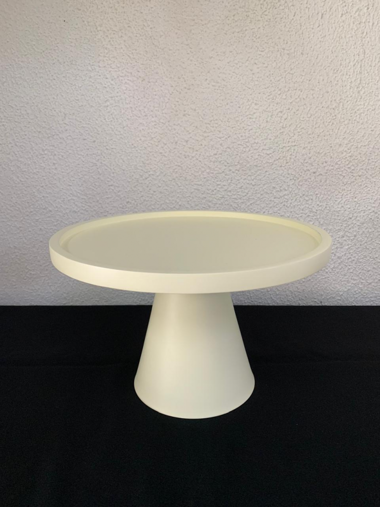 Suporte redondo mdf c/pé de metal amarelo bebê Md