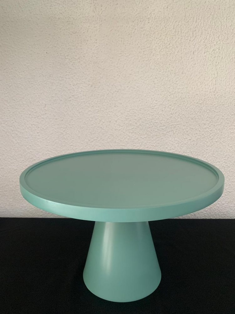 Suporte redondo mdf c/pé de metal verde eucalipto Gd