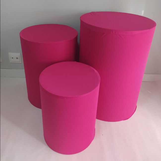 CILINDRO MDF COM CAPA TECIDO STREX ROSA PINK