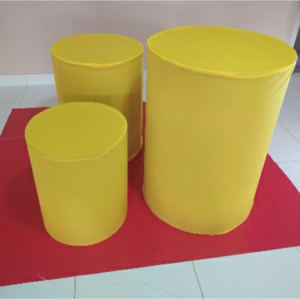 CILINDRO MDF COM CAPA TECIDO STREX AMARELO 