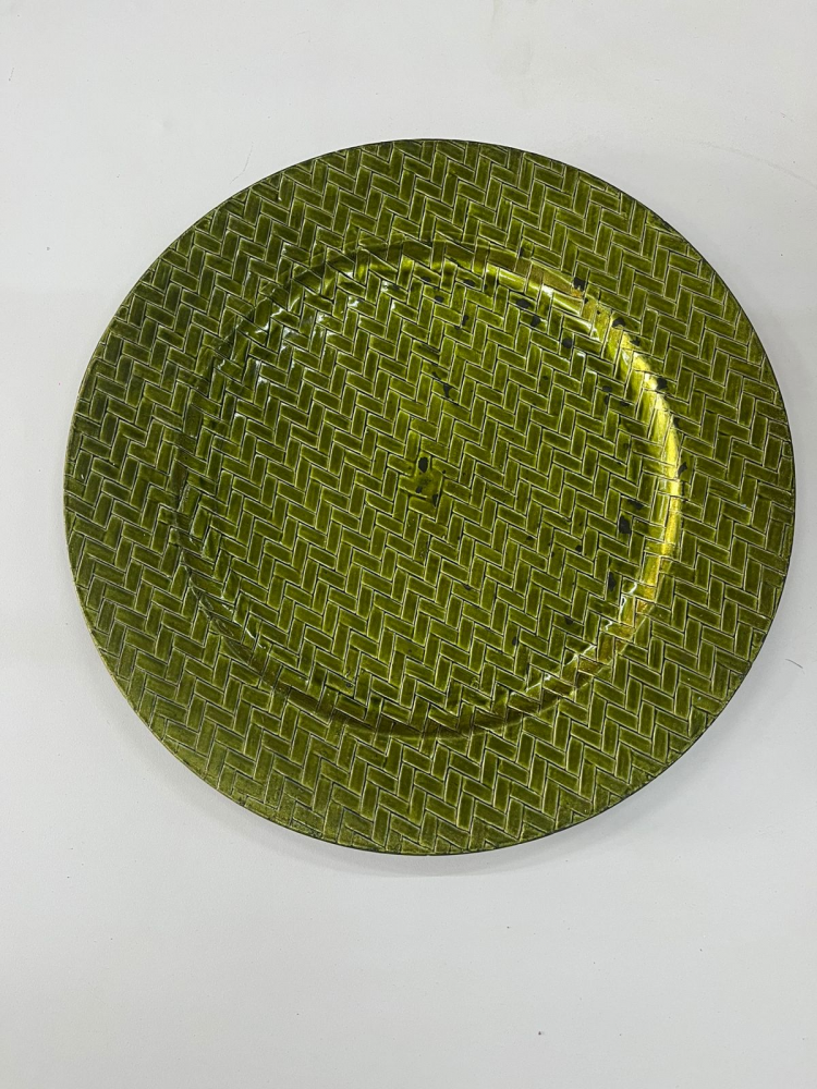 Sousplat verde musgo trançado