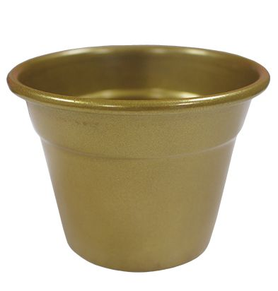 Cachepo de metal dourado